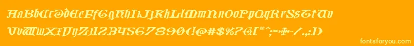 Westdelphiaxtraexpandital Font – Yellow Fonts on Orange Background