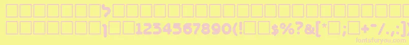 BenzionttBold-fontti – vaaleanpunaiset fontit keltaisella taustalla