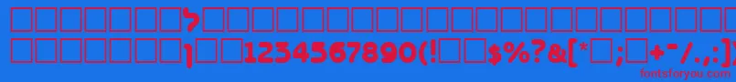 BenzionttBold-fontti – punaiset fontit sinisellä taustalla