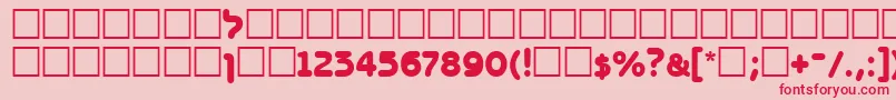 フォントBenzionttBold – ピンクの背景に赤い文字