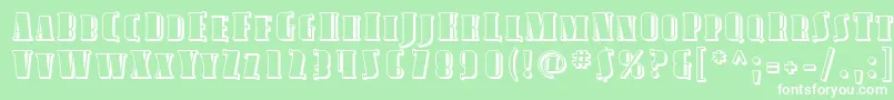AvondaleScShaded Font – White Fonts on Green Background