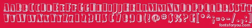 フォントAvondaleScShaded – 赤い背景に白い文字