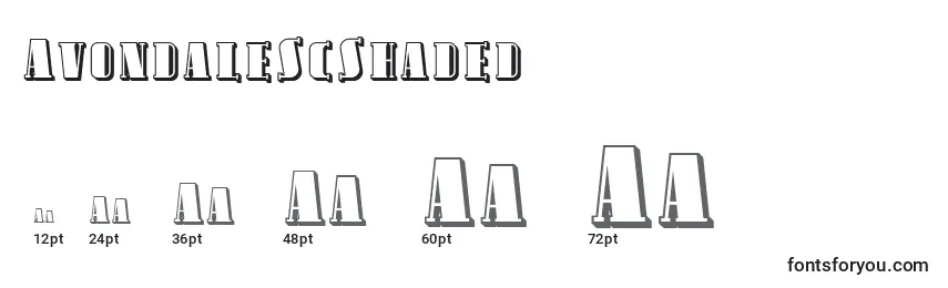 AvondaleScShaded Font Sizes
