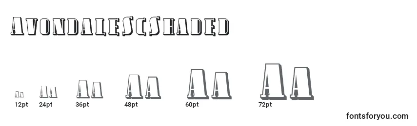 Größen der Schriftart AvondaleScShaded