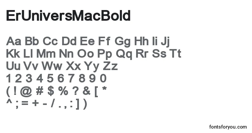 ErUniversMacBold-fontti – aakkoset, numerot, erikoismerkit