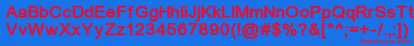 ErUniversMacBold Font – Red Fonts on Blue Background