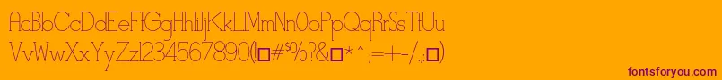 Fonte Stymiestylus – fontes roxas em um fundo laranja