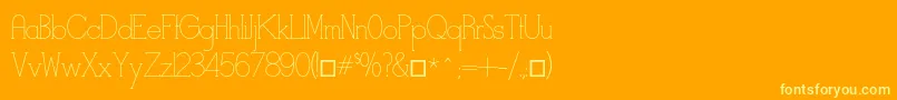 Stymiestylus-Schriftart – Gelbe Schriften auf orangefarbenem Hintergrund