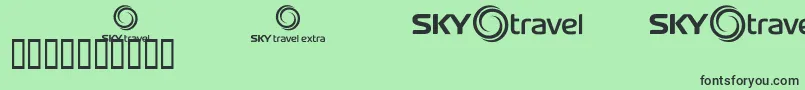 Skyfonttravel Font – Black Fonts on Green Background