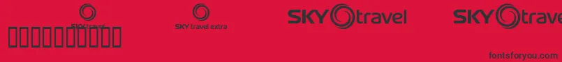 Skyfonttravel Font – Black Fonts on Red Background