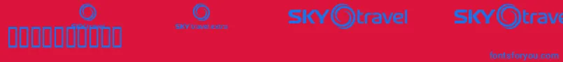 フォントSkyfonttravel – 赤い背景に青い文字