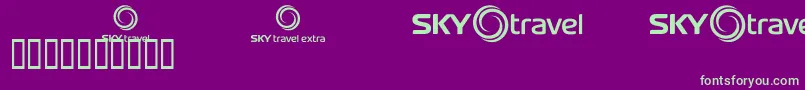 Police Skyfonttravel – polices vertes sur fond violet