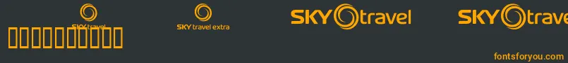 Skyfonttravel Font – Orange Fonts on Black Background