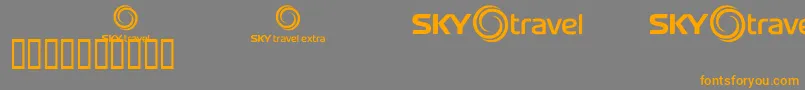 Więcej informacji o czcionce Skyfonttravel Czcionka Skyfonttravel – pomarańczowe czcionki na szarym tle