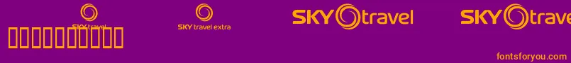 Police Skyfonttravel – polices orange sur fond violet