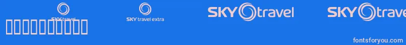 Skyfonttravel Font – Pink Fonts on Blue Background