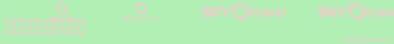 Skyfonttravel Font – Pink Fonts on Green Background