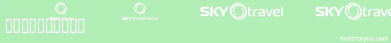 Czcionka Skyfonttravel – białe czcionki na zielonym tle