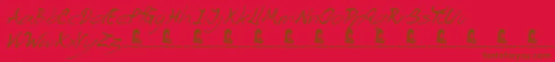 TheAngelsフォントについての詳細 フォントTheAngels – 赤い背景に茶色の文字