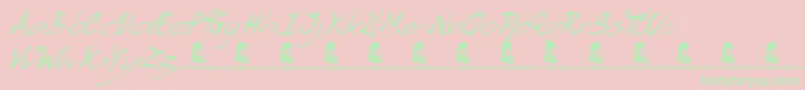 TheAngels Font – Green Fonts on Pink Background