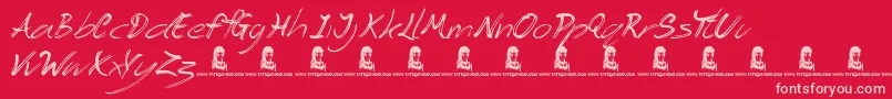 TheAngels Font – Pink Fonts on Red Background