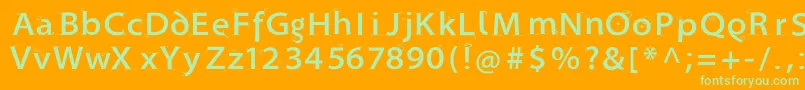 Supersansmkringel Font – Green Fonts on Orange Background