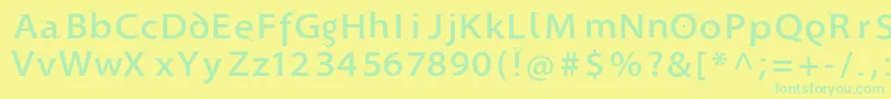 Supersansmkringel Font – Green Fonts on Yellow Background