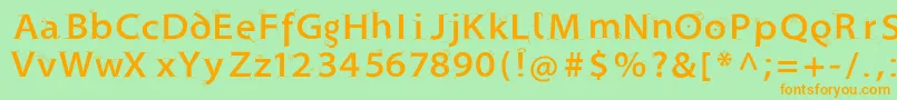 Supersansmkringel Font – Orange Fonts on Green Background