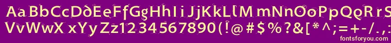 Supersansmkringel Font – Yellow Fonts on Purple Background