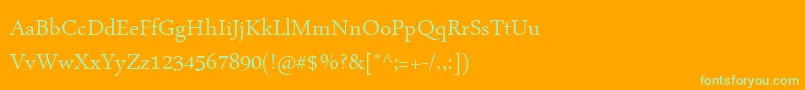 Шрифт ArabicTypesetting – зелёные шрифты на оранжевом фоне