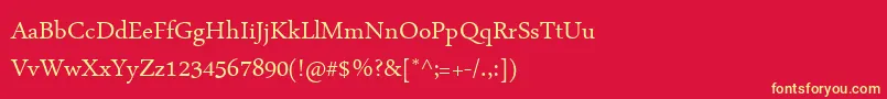 Fonte ArabicTypesetting – fontes amarelas em um fundo vermelho