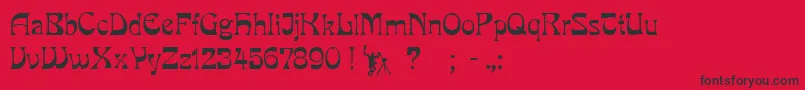 PcmiraRegular Font – Black Fonts on Red Background