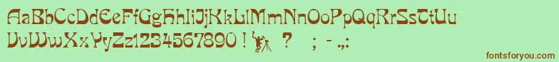 PcmiraRegular Font – Brown Fonts on Green Background