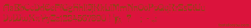 PcmiraRegular Font – Brown Fonts on Red Background