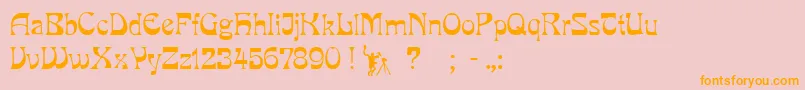 PcmiraRegular Font – Orange Fonts on Pink Background