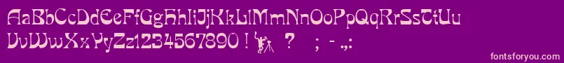 PcmiraRegular Font – Pink Fonts on Purple Background