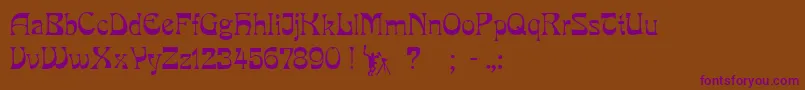 PcmiraRegular Font – Purple Fonts on Brown Background