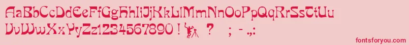 PcmiraRegular Font – Red Fonts on Pink Background