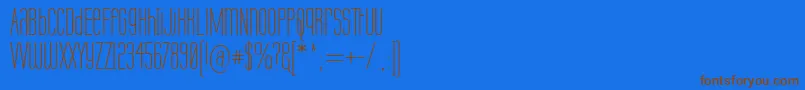 フォントLabtopUnicase – 茶色の文字が青い背景にあります。