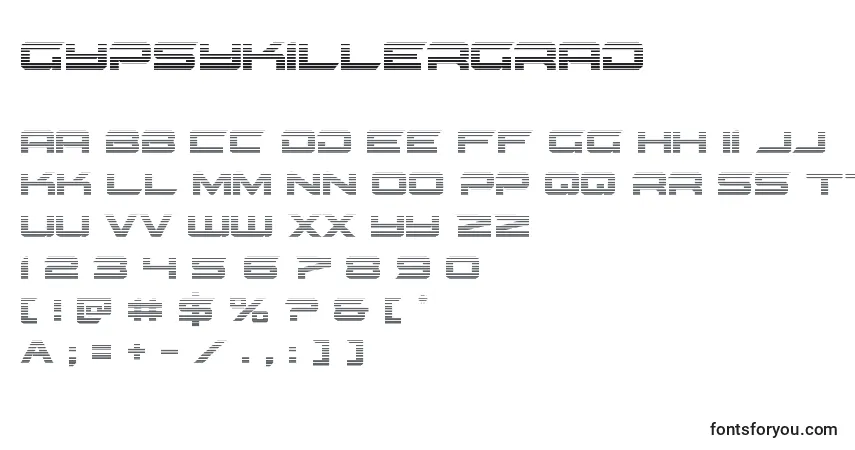 Шрифт Gypsykillergrad – алфавит, цифры, специальные символы