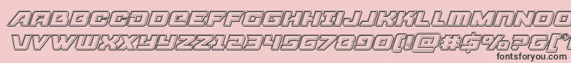 Aircruiserengraveital Font – Black Fonts on Pink Background