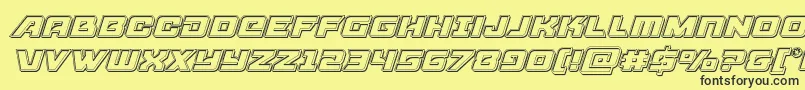 Aircruiserengraveital Font – Black Fonts on Yellow Background