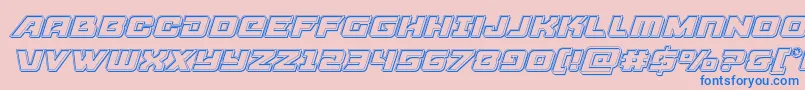 Aircruiserengraveital Font – Blue Fonts on Pink Background