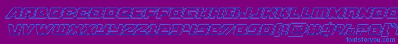 Aircruiserengraveital Font – Blue Fonts on Purple Background