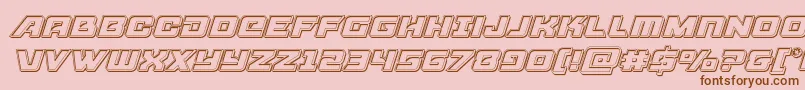 Aircruiserengraveital Font – Brown Fonts on Pink Background