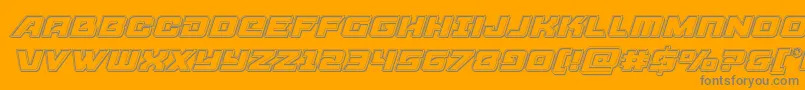 Aircruiserengraveital-Schriftart – Graue Schriften auf orangefarbenem Hintergrund