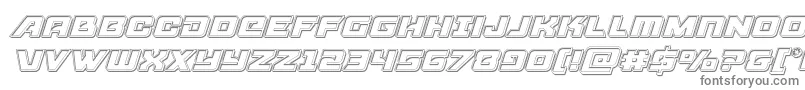Aircruiserengraveital-fontti – harmaat kirjasimet valkoisella taustalla
