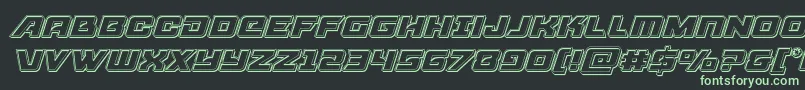 Aircruiserengraveital Font – Green Fonts on Black Background