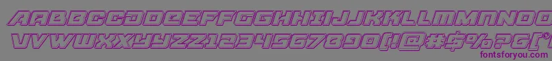 Aircruiserengraveital Font – Purple Fonts on Gray Background