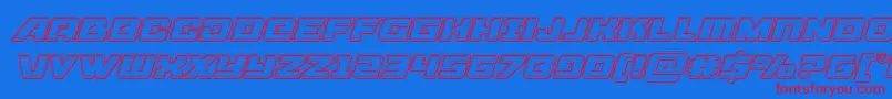 Aircruiserengraveital Font – Red Fonts on Blue Background